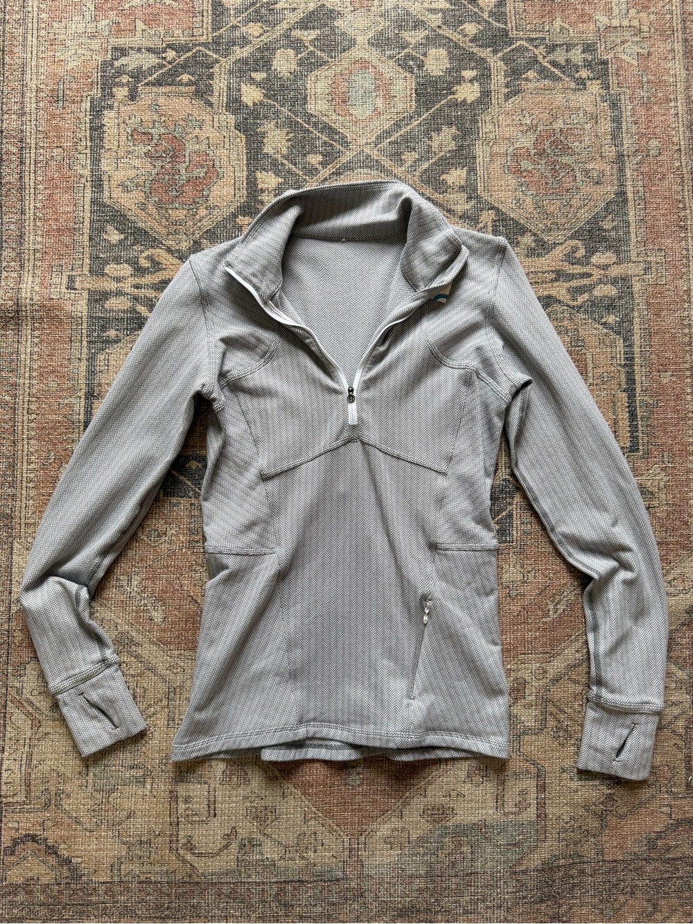 lululemon athletica Light Gray Quarter-Zip Pullover